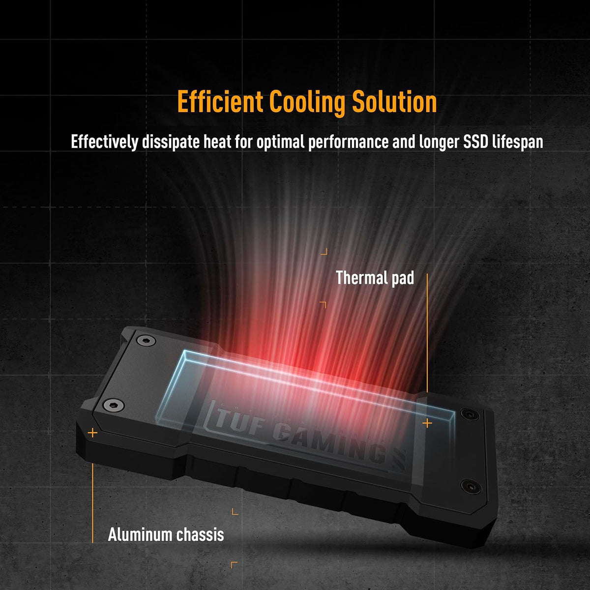 ASUS TUF Gaming A2 Carcasa SSD M.2 NVMe/SATA USB-C 3.2 Gen 2x2 IP68