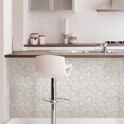 In Home InHome NH2359 - Azulejos hexagonales para salpicaduras, color blanco y blanco