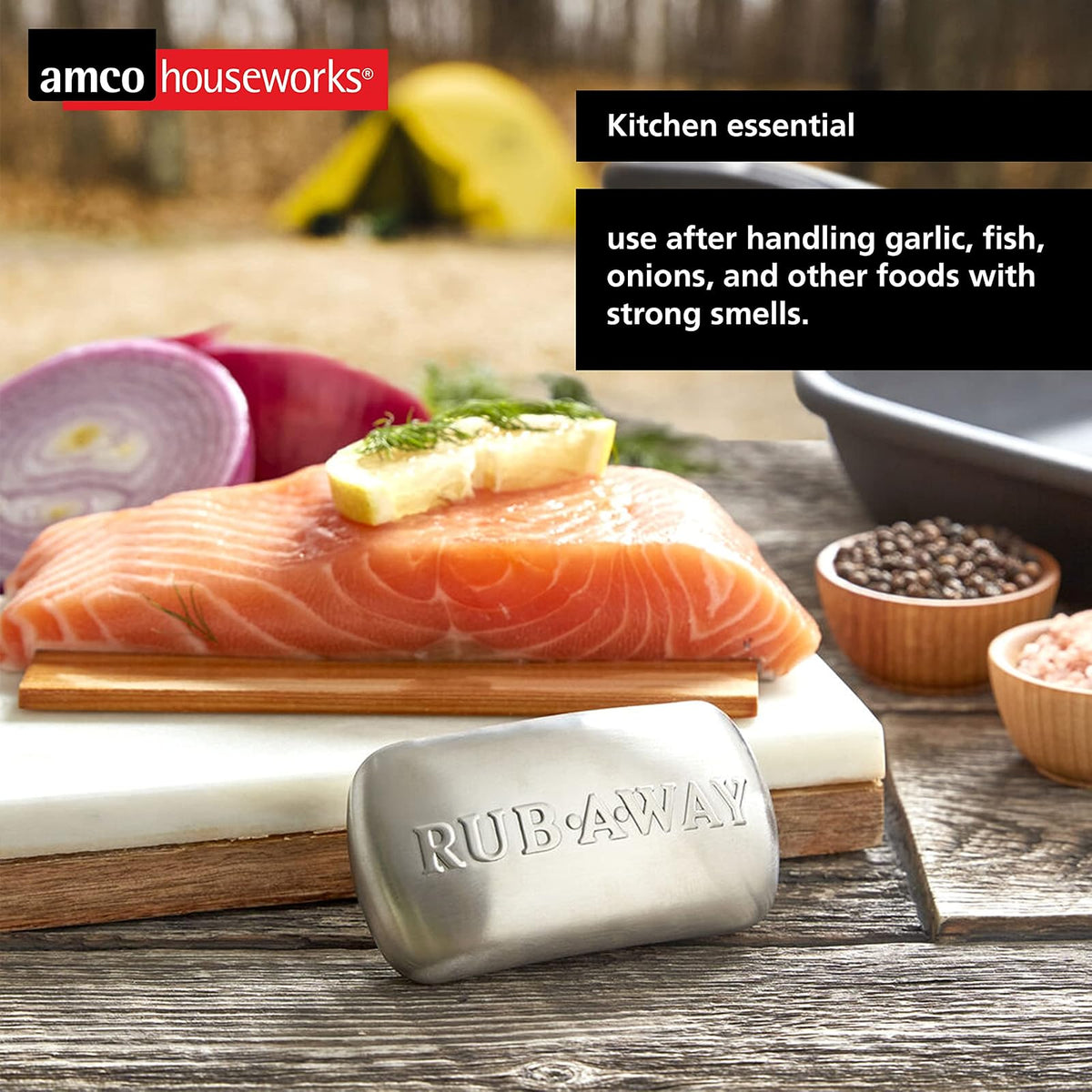 Amco 8402 Rub-a-Way Bar Stainless Steel Odor Absorber