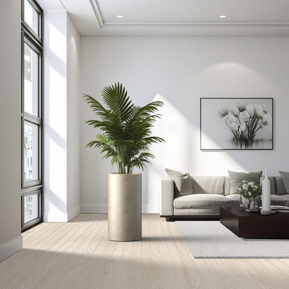 Kante - Maceta cilíndrica de 27.8 Pulgadas de Alto, macetas Redondas Grandes con Orificio de Drenaje, Fabricadas con hormigón, adecuadas para Plantas de Interior y Exterior, decoración del hogar,