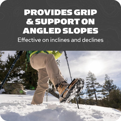 Yaktrax Adventure Grip - Dispositivo de tracción de Invierno Duradero con Puntas de Acero Inoxidable para Hielo y Nieve, Parte Superior de Goma termoplástica Flexible, se Adapta a Varios Calzados,