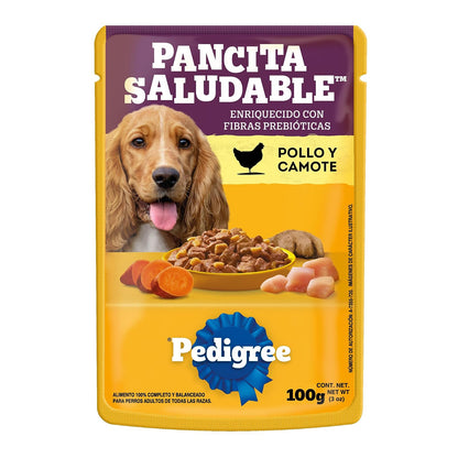 Pedigree Pancita Saludable Sobres para Perros Adultos Sabor Pollo y Camote 24 Sobres 100g c/u