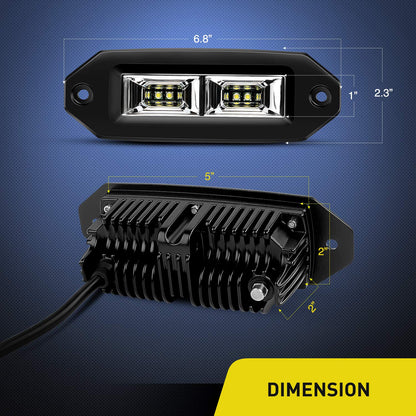 Nilight 14042F-B 2 Unidades 40W Montaje Empotrado Barra Luz LED Trabajo Inundación Luces Conducción Respaldo Todoterreno Lámpara Antiniebla Blanco para Jeep Parachoques ATV UTV SUV Camión Barco