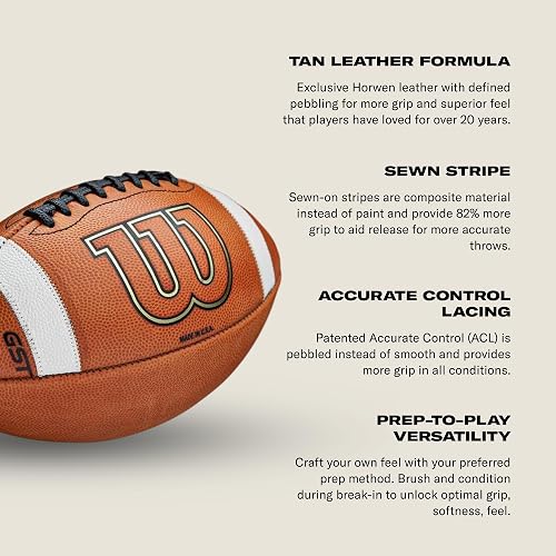 Wilson GST Leather Game Football