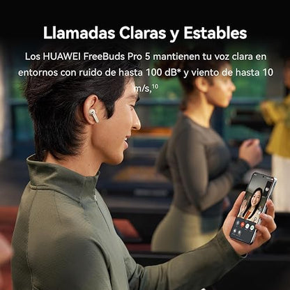 HUAWEI FreeBuds Pro 5 Audífonos inalámbricos, Arena | Cancelación de Ruido IA de Doble Motor para Negocios y Oficina, Ajuste Seguro Sonido Inmersivo, Llamadas Estables