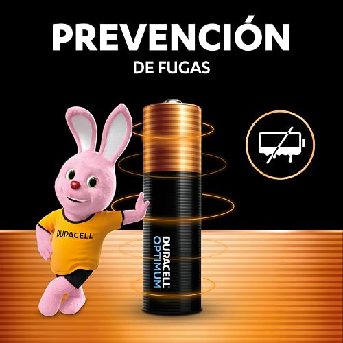 Pilas Alcalinas AA Duracell Optimum, Baterías de Alto Rendimiento 1.5V, Paquete de 6 Pilas