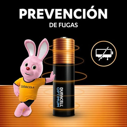 Pilas Alcalinas AA Duracell Optimum, Baterías de Alto Rendimiento 1.5V, Paquete de 6 Pilas