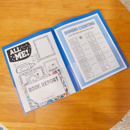 ECR4Kids MessageStor - Carpeta de comunicación para padres y profesores (2 bolsillos, plástico flexible, con bolsillos, papel tamaño carta, 36 unidades), color azul