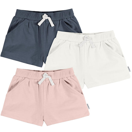 Gerber 3-Pack Knit Shorts Pantalones Cortos Informales Bebé-Niñas