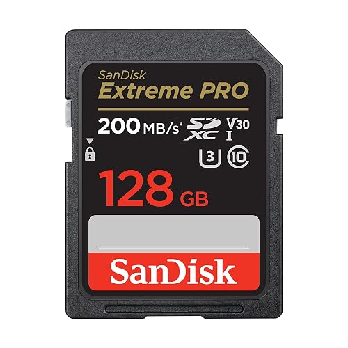 SanDisk Tarjeta de Memoria Extreme Pro SDXC UHS-I de 128 GB, C10, U3, V30, 4K UHD, Tarjeta SD - SDSDXXD-128G-GN4IN