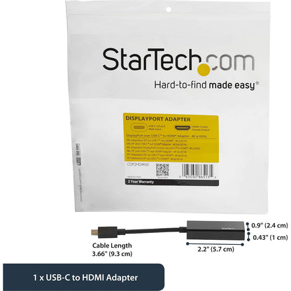 StarTech CDP2HD4K60 Adaptador Gráfico/Conversor de Vídeo USB-C a HDMI, 4K 60 Hz, Negro