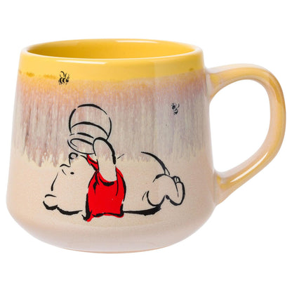 Silver Buffalo Winnie the Pooh Sweet Like Hunny Reactive Glaze Taza de cerámica cónica, 14 onzas
