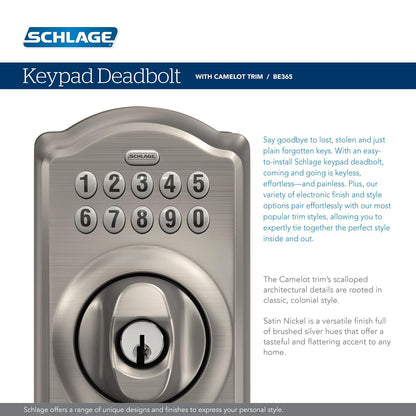 Schlage Camelot Escudo con tTeclado nNumérico Antique Brass 1 paquete