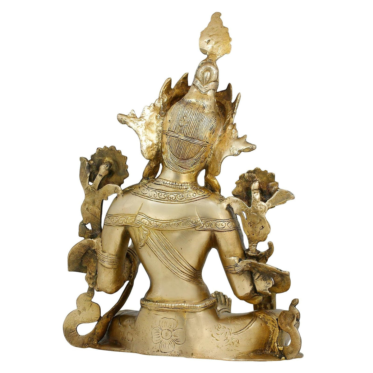 Shalinindia Tara Estatua de Buda Sentado Budista, Dorado