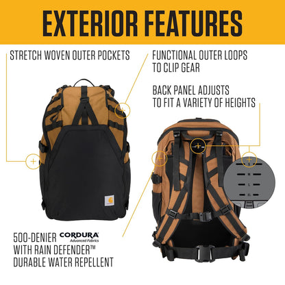 Carhartt 45l Nylon Internal Frame Hiking Backpack, Durable Pack With 15" Laptop Sleeve Mochila de senderismo de nailon 45L Unisex adulto
