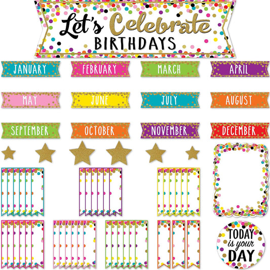 Confeti Let's Celebrate Birthdays Mini tablón de anuncios