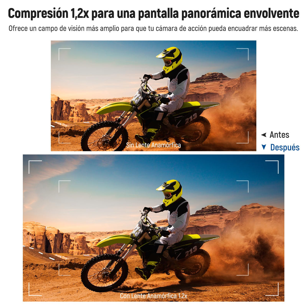 NEEWER 1.2X Lente Anamórfica Compatible con GoPro Hero 12, 11, 10 y 9 (Negro), Efecto Cinematográfico Panorámico con Destellos Azules, Lente Optica HD Multicapa Antirreflejos, LS-56