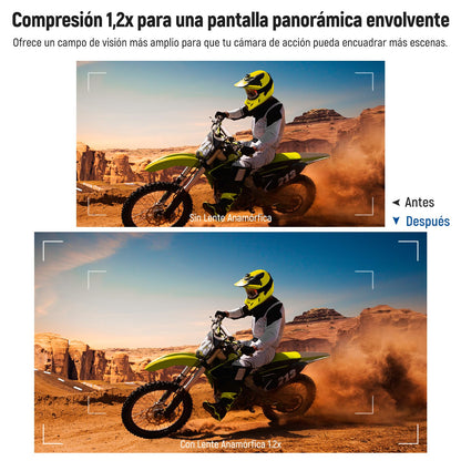 NEEWER 1.2X Lente Anamórfica Compatible con GoPro Hero 12, 11, 10 y 9 (Negro), Efecto Cinematográfico Panorámico con Destellos Azules, Lente Optica HD Multicapa Antirreflejos, LS-56