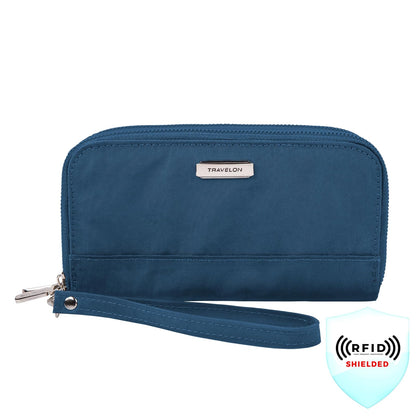 Travelon portafolios de viaje con doble cierre con bloqueo RFID