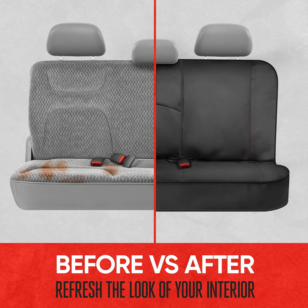 Motor Trend SpillGuard Funda Impermeable de Neopreno para Asiento Trasero Universal para Automóviles/Camión/SUV, Rojo, M268
