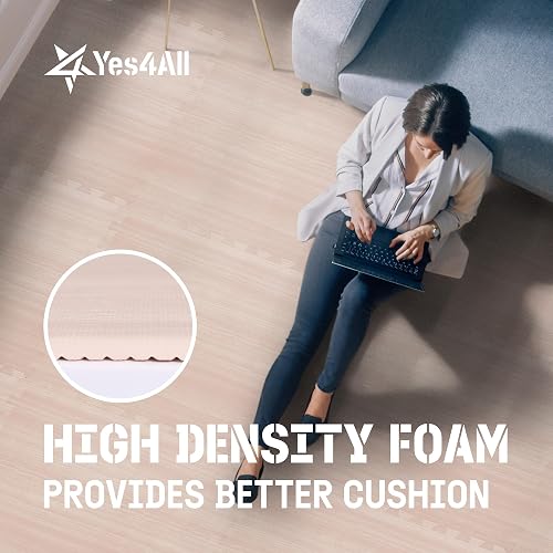 Yes4All Tapete para Ejercicio 12, 24, 48 y 120 SQFT, Piso para Gym, Tapete Foamy, Tapete Gym Grueso, Tatami para Piso, Tapete Ejercicio Grueso, Tapete de Espuma EVA para Gimnasio y Hogar