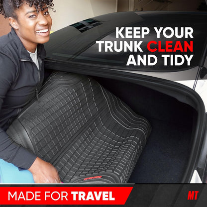 Motor Trend Premium FlexTough - Alfombrilla de Carga con Agarre de tracción y diseño Fresco, Resistente y Recortable para baúl de Automóvil, camión, SUV, Negro (DB220-B2)