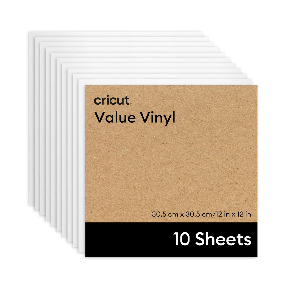 Cricut Value Vinilo Permanente para Manualidades - 10Ft Flat Pack - Blanco