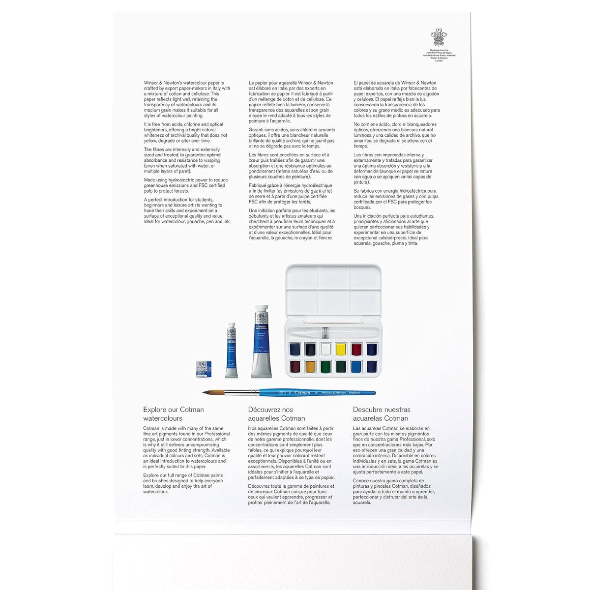 Winsor & Newton Classic - Almohadilla de papel de acuarela, 9 x 12 pulgadas, color blanco natural