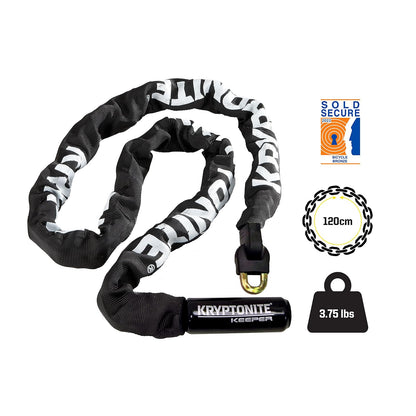 Kryptonite Keeper 712 Candado con Cadena 1.2 m, Negro