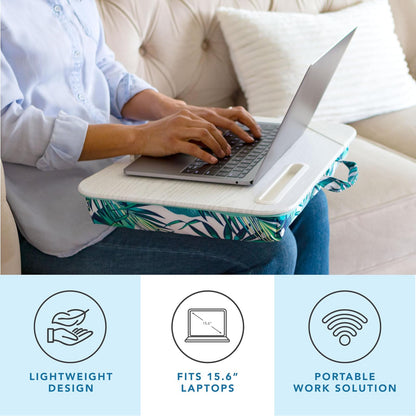 LapGear - computadora de diseño con Soporte para teléfono y Reborde para Dispositivos, Hojas de Palma Tropicales, se Adapta a portátiles de hasta 15.6 Pulgadas, Estilo n.º 45427