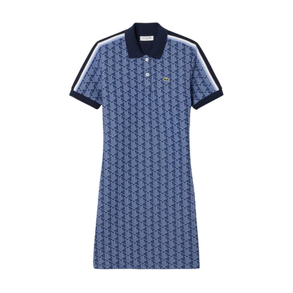 Lacoste Slim Fit Monogram Jacquard Polo Dress Vestido Polo Mujer