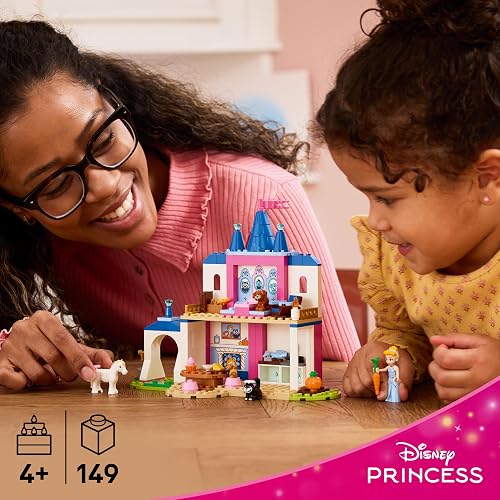 LEGO | Disney Princess Castillo de Cenicienta y Sus Amigos Animales – Juguete de Construcción con Cenicienta y 4 Animales – Regalo para Niñas y Niños a Partir de 4 Años – 43283