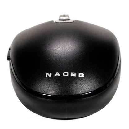 Naceb Technology - Mouse Inalámbrico Slim Negro NA-0131N - Botón dpi - Diseño Delgado, Portátil, Preciso y Elegante - Pila AA Incluida