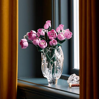 LEGO Ramo de Rosas Rosadas - Model Kit de Construcción para Adultos, Años 18+ - Flores Artificiales Decoración para Hogar - 10374