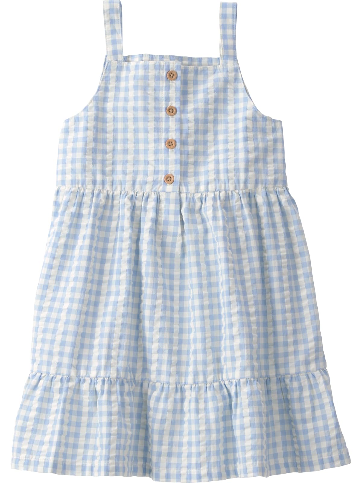 Little Planet by Carter's Vestido de Bebé para niña, algodón orgánico - 3 Años - Azul (Blue Gingham)