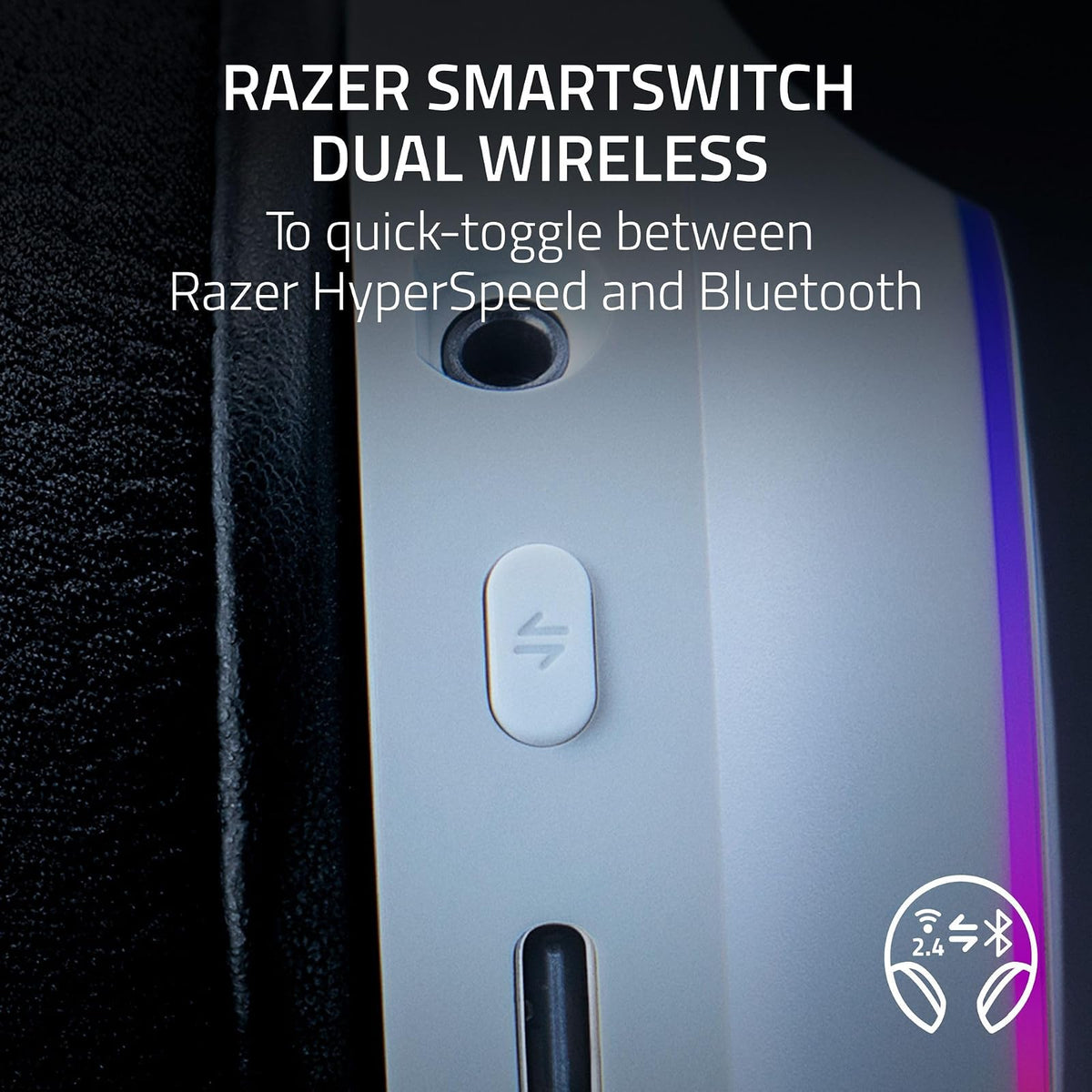 Razer Barracuda X Chroma- White | Ligero, Chroma RGB, controladores de 40 mm, micrófono cardioide, batería de 70 horas, para PC, Mac, PS5, Switch 2, Smartphone