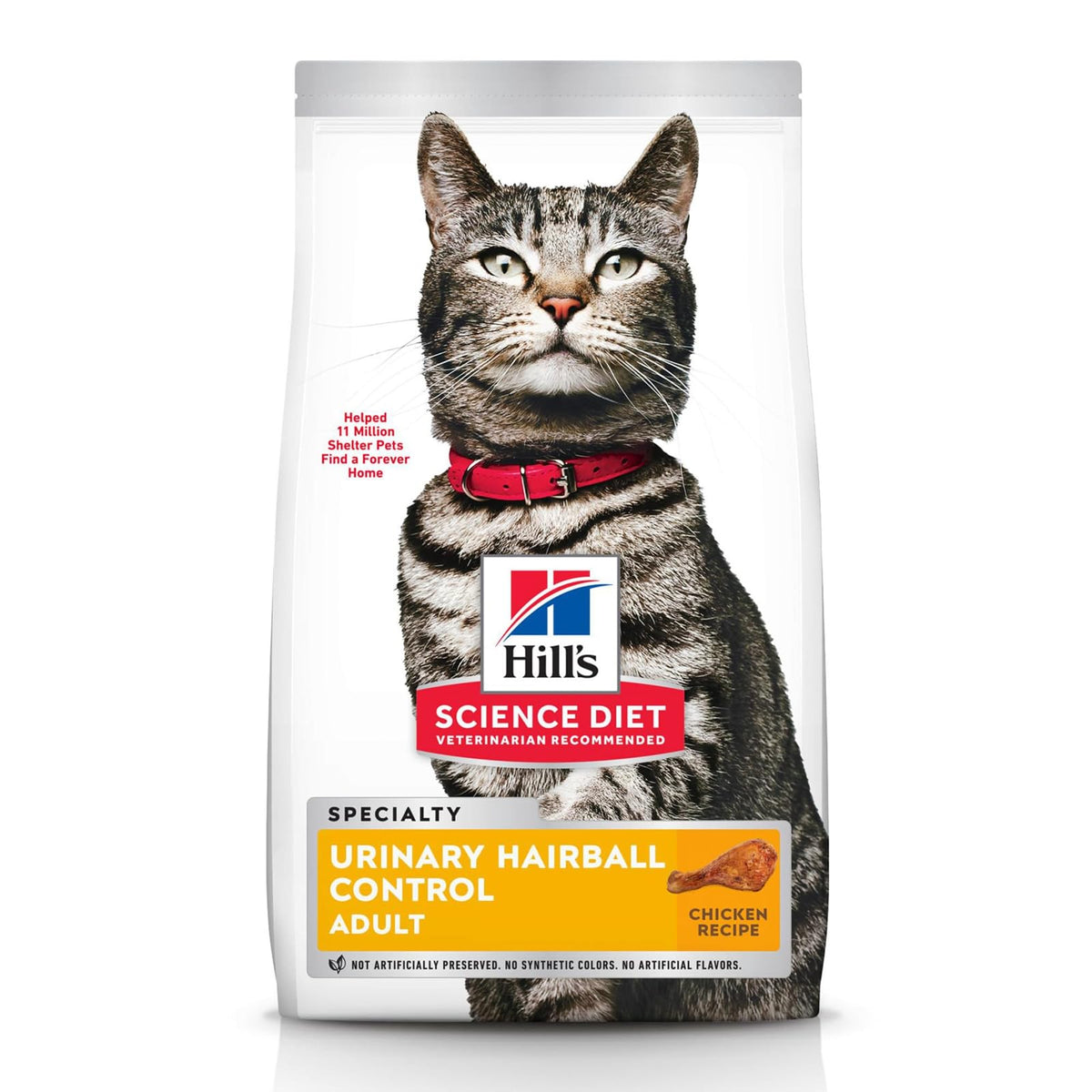 Hill's Science Diet Hairball Croquetas para Gato Adulto Sabor Pollo 3.1Kg | Croquetas Hill's para gato, pollo real, control de bolas de pelo, piel y pelaje sanos, fibra natural