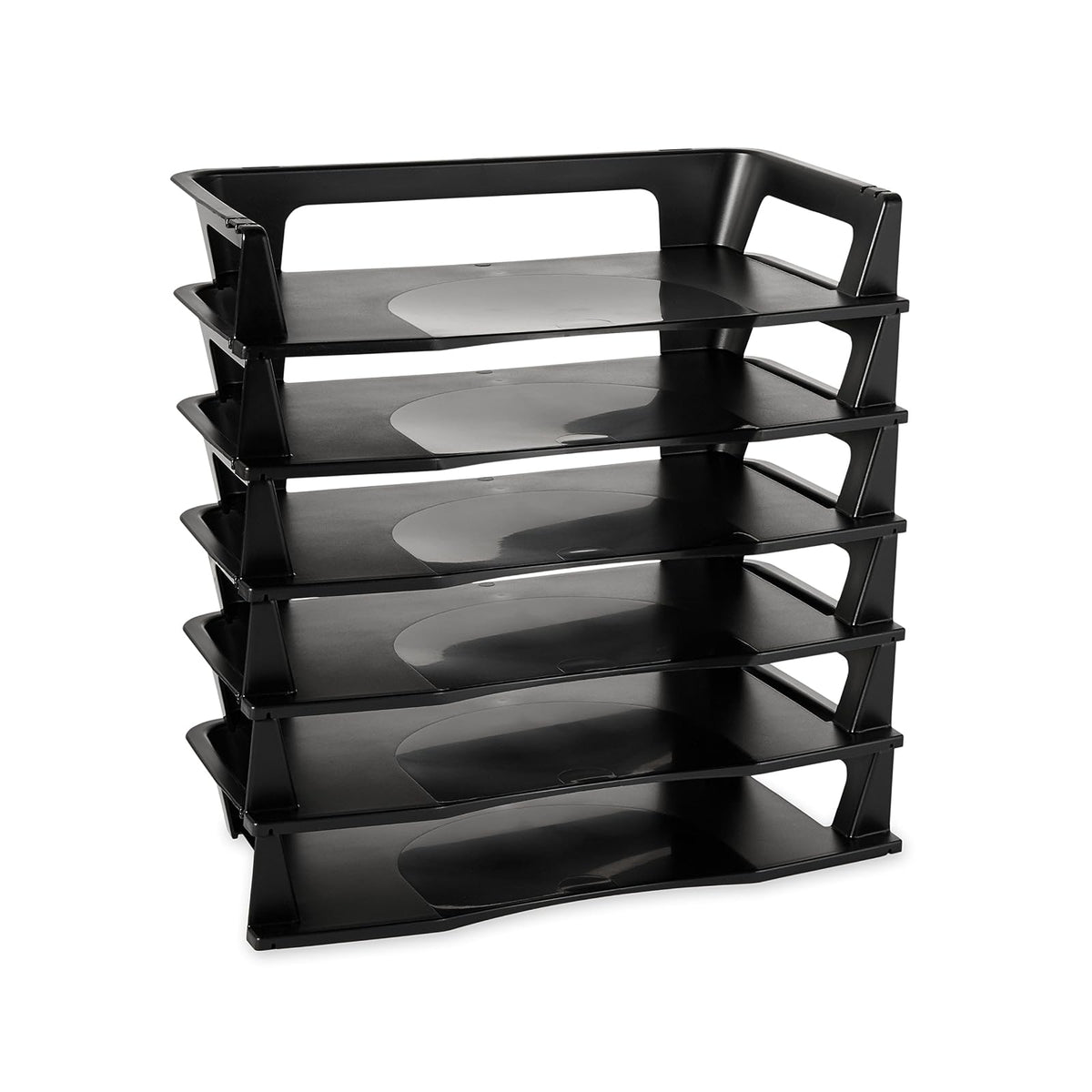 Rubbermaid Regeneration 86028 - Organizador de documentos (6 niveles, plástico), color negro, Seis niveles, Negro, Letter/A4