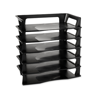 Rubbermaid Regeneration 86028 - Organizador de documentos (6 niveles, plástico), color negro, Seis niveles, Negro, Letter/A4