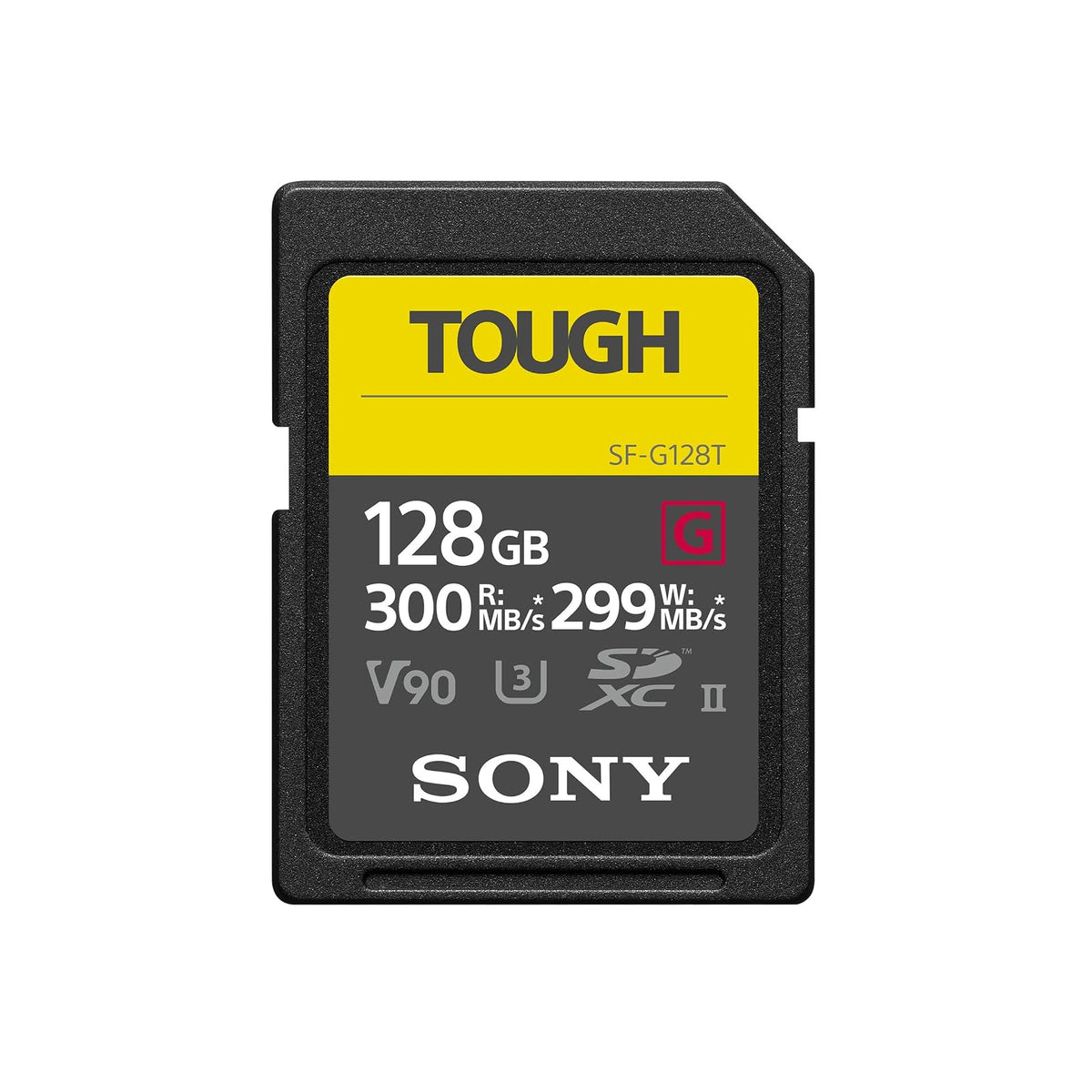 Sony Tough-G Series SDXC UHS-II Tarjeta 128GB, V90, CL10, U3, MAX R300MB/S, W299MB/S (SF-G128T/T1)