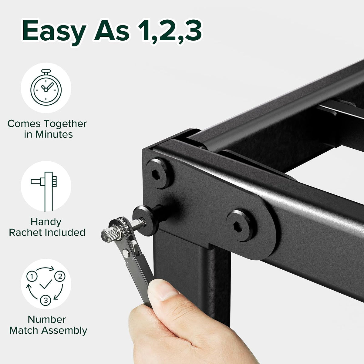 Zinus Yelena - Marco de Cama con Plataforma de Metal de 14 Pulgadas, Soporte de Listones de Acero, no Necesita somier, Embalaje ecológico WonderBox (TM), fácil Montaje, Negro, Individual
