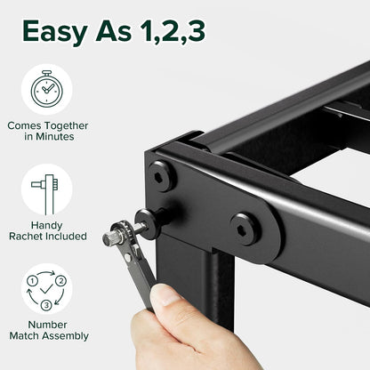 Zinus Yelena - Marco de Cama con Plataforma de Metal de 14 Pulgadas, Soporte de Listones de Acero, no Necesita somier, Embalaje ecológico WonderBox (TM), fácil Montaje, Negro, Individual