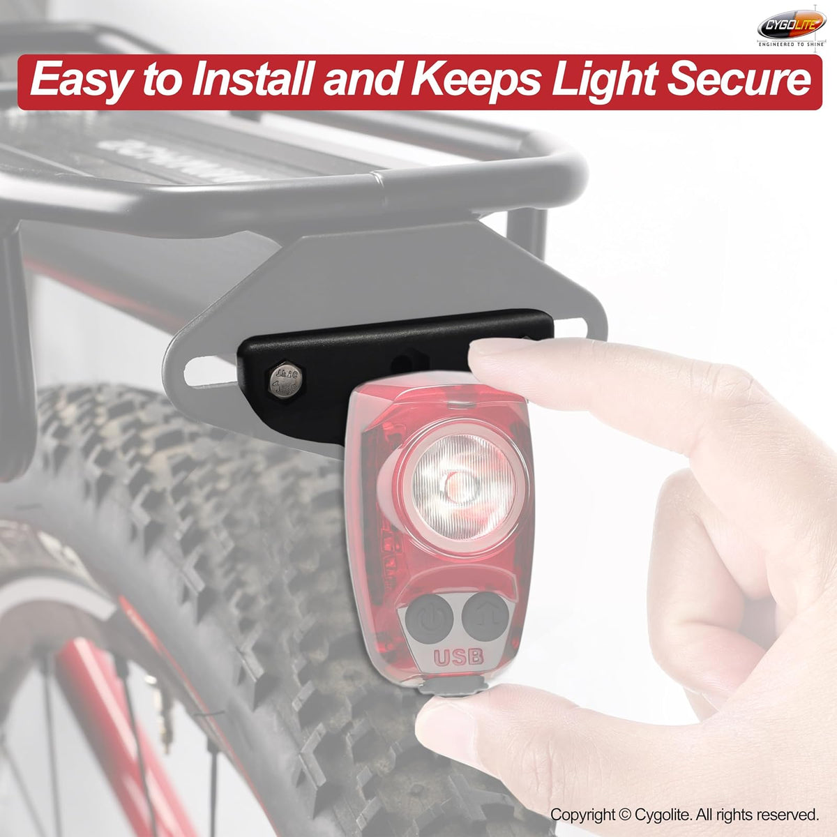 Cygolite - Soporte de luz Trasera para Luces traseras de Bicicleta Hypershot, Hotshot Pro y Hotshot Series con Soportes Duros (Montaje Original) pequeño