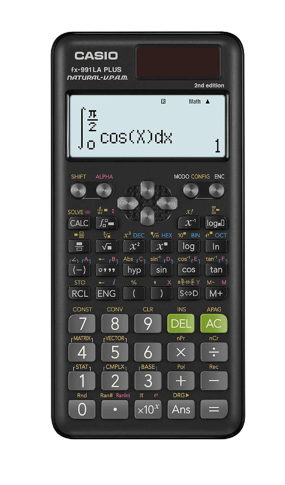 Casio Calculadora Científica, fx-991LA Plus-2, 417 Funciones, Nivel Preparatoria y Universidad, Color Negro