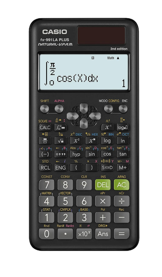 Casio Calculadora Científica, fx-991LA Plus-2, 417 Funciones, Nivel Preparatoria y Universidad, Color Negro