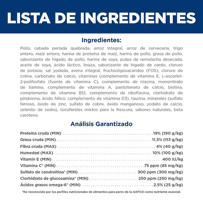 Hill's Science Diet Croquetas para Perro Grande Adulto Sabor Pollo 15Kg | Croquetas Hill's para perro, pollo real, razas grandes, vitalidad senior, salud de órganos vitales, energía diaria