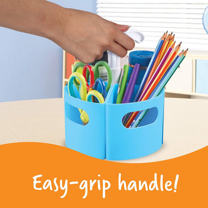 Learning Resources Create-a-Space - Mini Centro de Almacenamiento, Color Azul, para Manualidades, Espacio para Hacer Espacio, Organizador de Profesores, Accesorios para el hogar, Juego de 4 Piezas