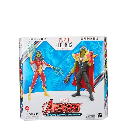 Hasbro Marvel Legends Series Skrull Queen y Super-Skrull | Marvel Legends Avengers Figura de acción de 6 pulgadas, paquete de 2 – Skrull Queen y Super-Skrull
