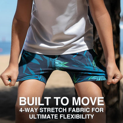 Kanu Surf Adventure Boys Swim Trunks with Compression Liner Quick Dry Stretch Boys Swimsuit Bañador para Hombre Niños
