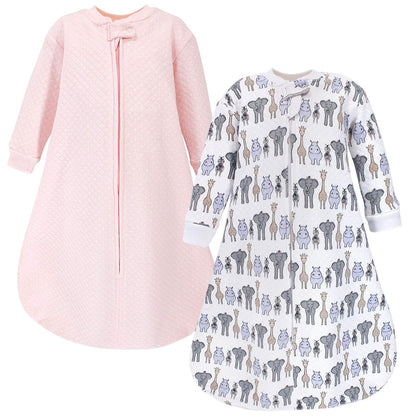 Hudson Baby Saco de Dormir Acolchado de Manga Larga, Unisex - 12-18 meses - rosado (Pink Safari)